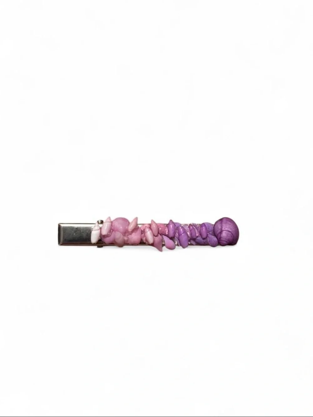 Purple & Pink Shell Hair Clip Barrette